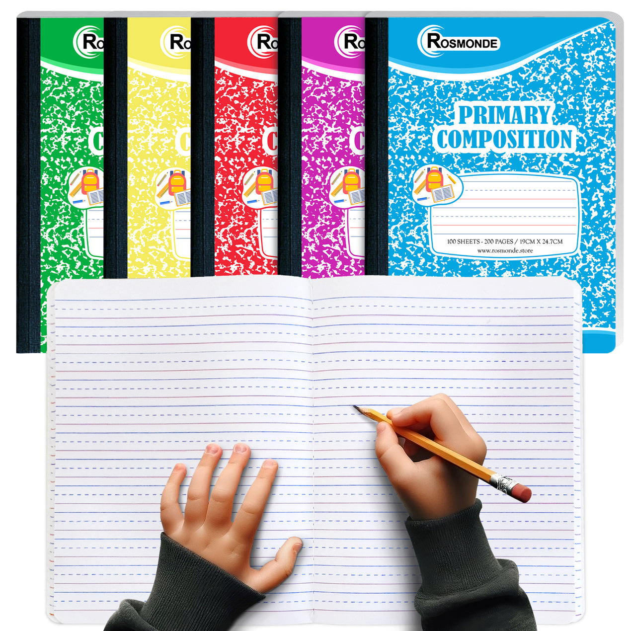 Buy Bulk Wholesale Premium-Quality Marble Composition Notebook Primary ...