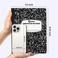 Composition Notebook, Wide Ruled, 200 Pages (100 Sheets) Per Book, Hard Cover