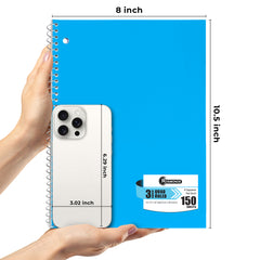 Subject Notebook, 3 Subject, Quad Ruled, 300 Pages (150 Sheets) Per Book, Soft Cover